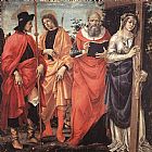 Saints Canvas Paintings - Four Saints Altarpiece